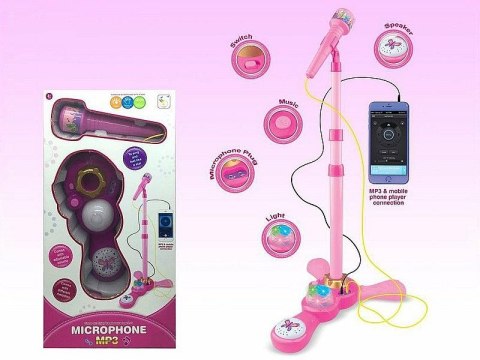Adar Mikrofon zabawkowy zestaw karaoke z mikrofonem, na baterie, wejście MP3 Adar (508538)