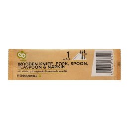 Godan Sztućce Godan Eko - nóż, widelec, łyżka i łyżeczka (drewniane) z serwetką, 1 kpl. (GE-SNLL)