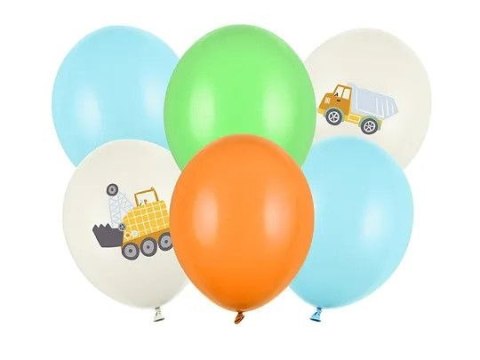 Partydeco Balon gumowy Partydeco Pojazdy budowlane (1 op. / 6 szt.) mix 300mm 30cal (SB14P-334-000-6)