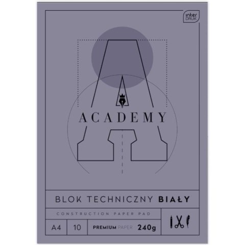 Interdruk Blok techniczny Interdruk ACADEMY A4 A4 biały 240g 10k (240 g)