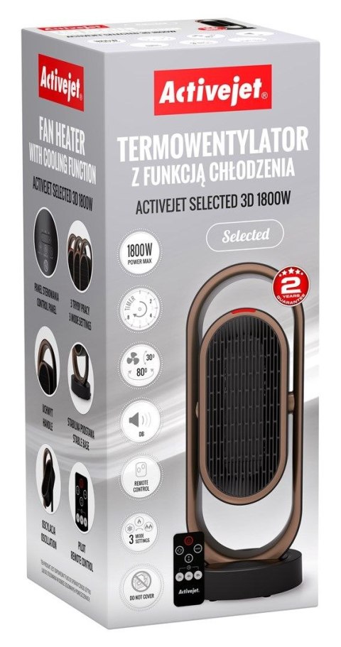 Activejet Termowentylator Activejet z funkcją chłodzenia Selected 3D 1800W (AGDACJTER0001)