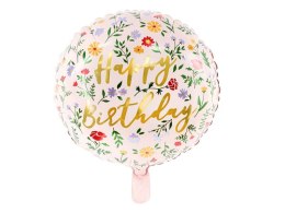 Partydeco Balon foliowy Partydeco Happy Birthday, jasny różowy 14cal (FB48)