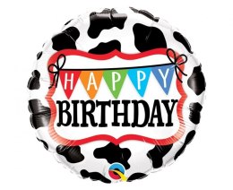 Godan Balon foliowy Godan Happy Birthday - Holstein Cow Pattern 18cal (26553)