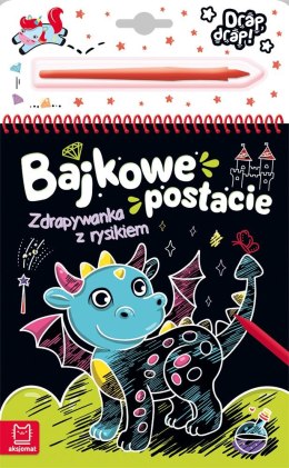 Aksjomat Książeczka edukacyjna Aksjomat Bajkowe postacie. Zdrapywanka z rysikiem