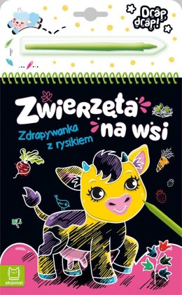 Aksjomat Książeczka edukacyjna Aksjomat Zwierzęta na wsi. Zdrapywanka z rysikiem