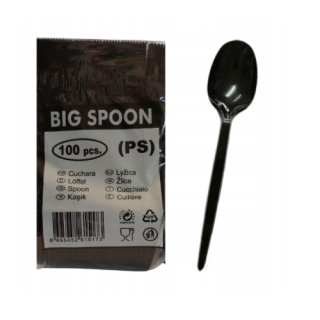 Łyżki plastikowe czarne 100szt.