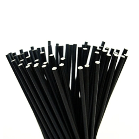 Słomki papierowe czarne 100szt.