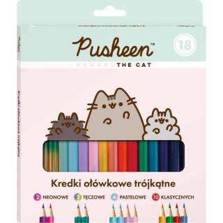 St.Right Kredki ołówkowe St.Right Pusheen 18 k ( 10 std, 2 neon+2 tęcza+ 5903235652042 18 kol. (4 pastel)