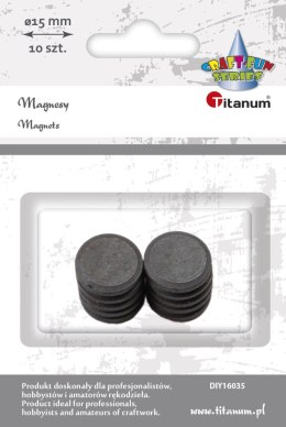 Titanum Magnes Craft-Fun Series czarny śr. 15mm Titanum (DIY16035) 10 sztuk