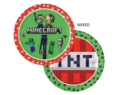 Godan Talerz jednorazowy Godan Minecraft papier śr. 230mm 8 szt (95441)