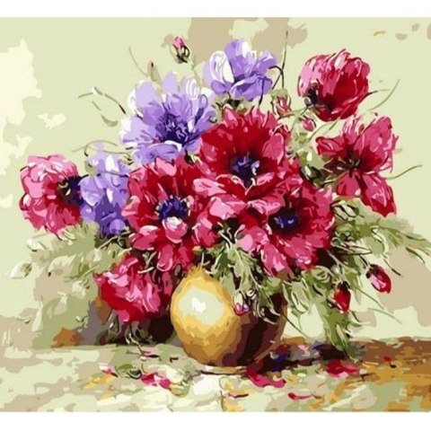 Norimpex Zestaw kreatywny Norimpex malowanie po numerach - kwiaty w wazonie 40x50cm (NO-1008863)