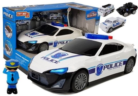 Lean Samochód policyjny Schowek Garaż 2w1 Policjant Małe Autka Dźwięk Światła Lean (7537)