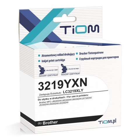 Tiom Tusz (cartridge) alternatywny Brother Lc3219xly czarny Tiom (Ti-B3219MXY)