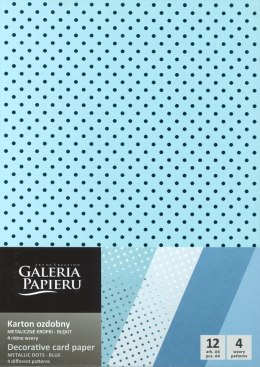 Galeria Papieru Papier ozdobny (wizytówkowy) metaliczne kropki błękit A4 błękitny 200g Galeria Papieru (208930)