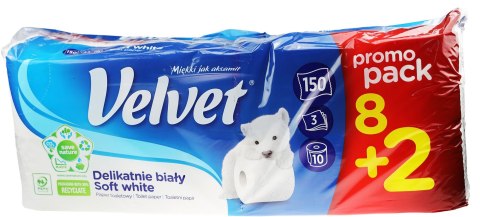 Velvet Papier toaletowy Velvet Delikatnie Biały XXL kolor: biały 8 szt