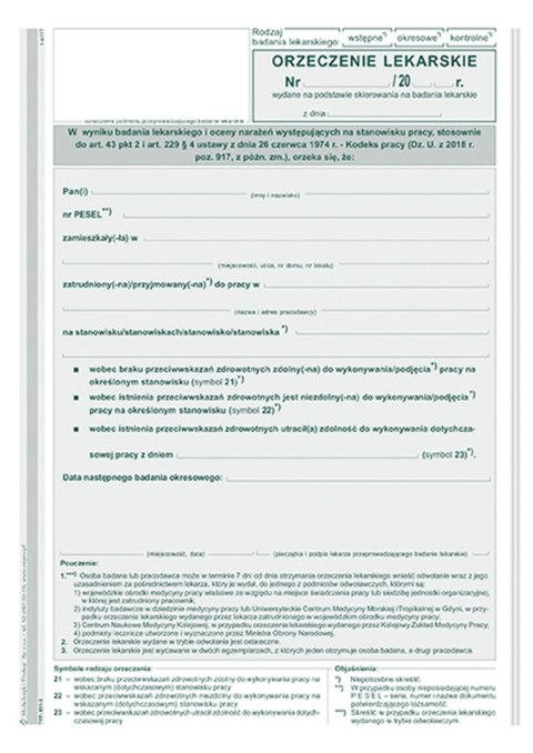 Michalczyk i Prokop Druk offsetowy zaświadczenie lekarskie A5 40k. Michalczyk i Prokop (851-3)