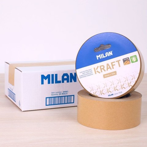 Milan Taśma pakowa Milan papierowa Kraft 50x50 [mm x m] brązowa (34661)