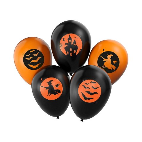 Arpex Balon gumowy Arpex Halloween 5 sztuk czarno-pomarańczowy (HA5678)