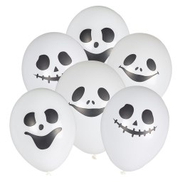 Arpex Balon gumowy Arpex z halloweenowym nadrukiem - duszki (6 szt.) biały 280mm (KB3057)