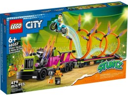 Lego Klocki konstrukcyjne Lego City wyzwanie kaskaderskie: ciężarówka i ogniste obręcze (60357)