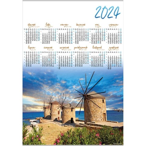 Lucrum Kalendarz ścienny Lucrum WIATRAKI plakatowy 607mm x 880mm (PL07)