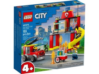 Lego Klocki konstrukcyjne Lego City remiza strażacka i wóz strażacki (60375)