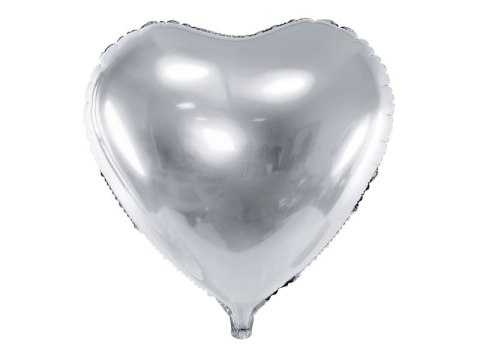Partydeco Balon foliowy Partydeco serce srebrne 18cal (FB9M-018)