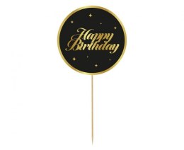 Godan Dekoracja na tort Party - Happy Birthday, czarna, gwiazdki, 10 cm Godan (RV-DTGC)