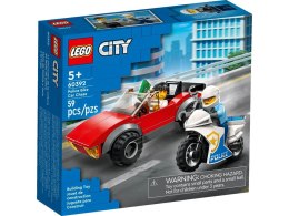 Lego Klocki konstrukcyjne Lego City Motocykl policyjny pościg samochodu (60392)