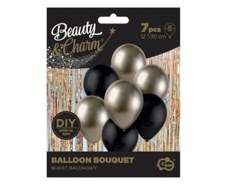 Godan Balon gumowy Godan Bukiet balonowy B&C prosecco-czarny, 7 szt. czarny 300mm 12cal (BB-PRC7)