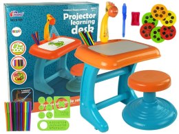 Lean Zestaw kreatywny dla dzieci Stolik Tablica Do Rysowania Krzesełko Projektor Pomarańczowy Pisaki Obrazki Lean (9498)