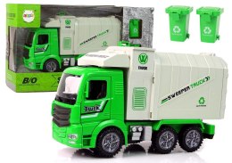 Lean Ciężarówka Śmieciarka Zielona Ruchomy Kontener Świecące Koła Lean (11048)
