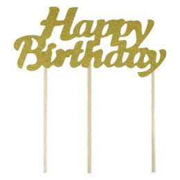 Arpex Dekoracja na tort Happy Birthday złota Arpex (KK0393FZLO-1315)