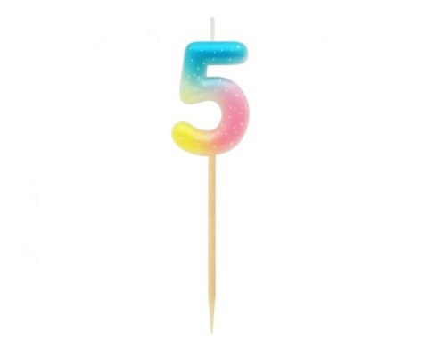 Godan Świeczka urodzinowa Godan piker cyferka 5, ombre, pastelowa (SF-POP5) Godan Świeczka urodzinowa Godan piker cyferka 5, ombre, pastelowa (SF-POP5)