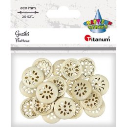 Titanum Guziki Titanum Craft-Fun Series 20mm, ażurowe naturalny 20 szt (WDY216)