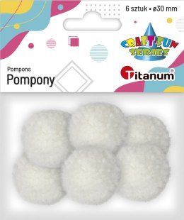 Titanum Pompony Titanum Craft-Fun Series pastelowe białe 6 szt (DIY19308)