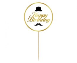 Godan Dekoracja na tort Party - Happy Birthday, kapelusz i wąsy, 10 cm Godan (RV-DHBK)