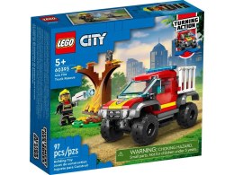 Lego Klocki konstrukcyjne Lego City Wóz strażacki 4x4 - misja ratunkowa (60393)