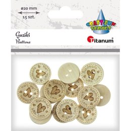 Titanum Guziki Titanum Craft-Fun Series 20mm, Handmade with Love naturalny 15 szt (WDY215)