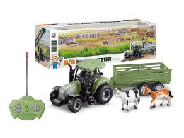 Adar Traktor na radio, z przyczepą i zwierzętami, ładowarka USB Adar (581692)