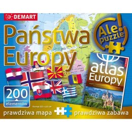 Demart Książeczka edukacyjna Atlas z planszą edukacyjną-Europa mapa polityczna Demart