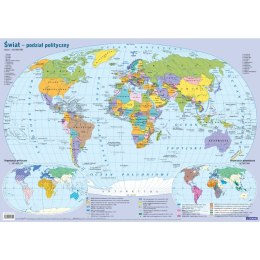 Demart Podkład na biurko mapa polityczna Świata mix gumowany plastik Demart