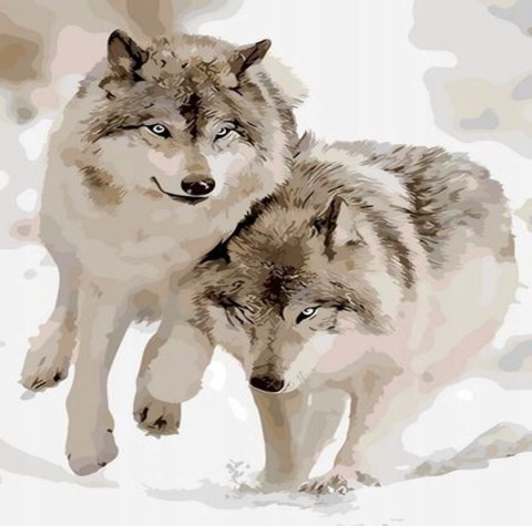 Norimpex Zestaw kreatywny Norimpex malowanie po numerach - wilki na śniegu 40x50cm (NO-1008886)