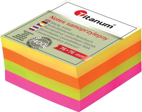 Titanum Notes samoprzylepny Titanum mix fluo 400k [mm:] 76x76 (YGSF-02)