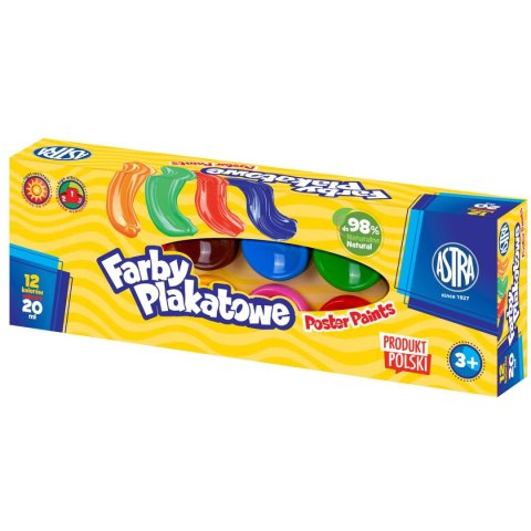Astra Farby plakatowe Astra EP kolor: mix 20ml 12 kolor. (301121002) Astra Farby plakatowe Astra EP kolor: mix 20ml 12 kolor. (301121002)