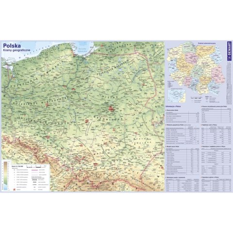 Demart Mapa ścienna Demart Polska (fizyczna)