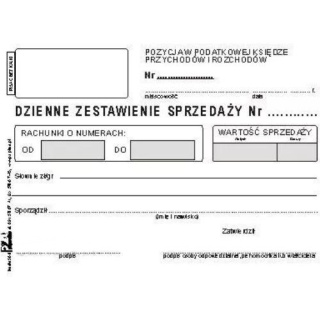 PAPIRUS II DRUK DZIENNE ZESTAWIENIE SPRZEDAŻY A6