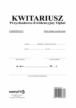 PAPIRUS II DRUK KWITARIUSZ PRZYCHODÓW A4