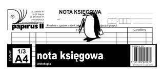 PAPIRUS II DRUK NOTA KSIĘGOWA 1/3 A4