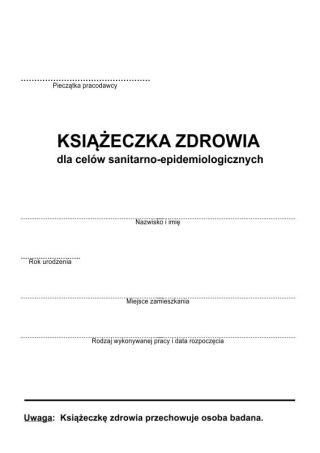 PAPIRUS II DRUK PRACOWNICZA KSIĄŻECZKA ZDROWIA A6